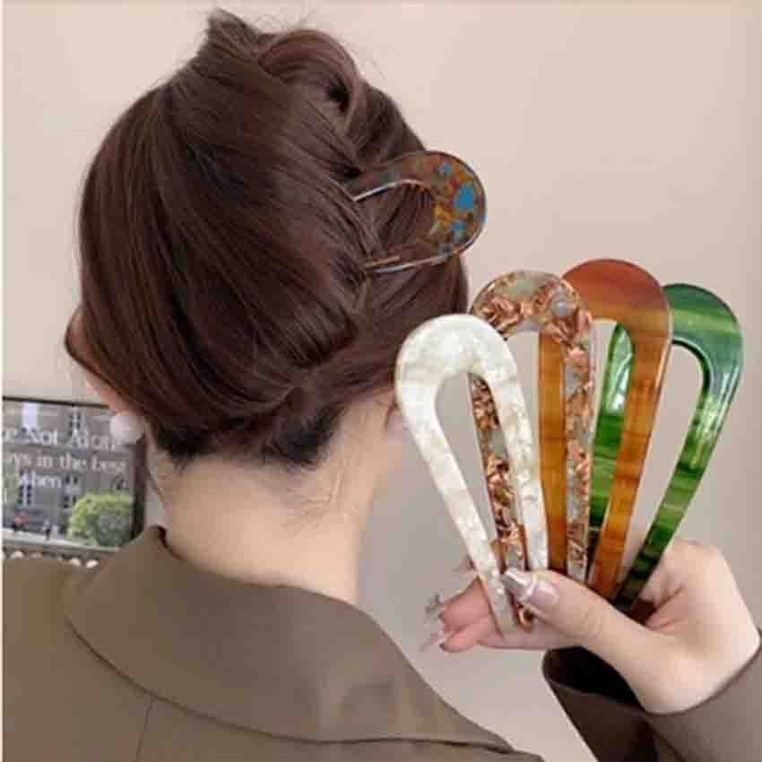 Jepit Rambut Sanggul Tusuk Konde Jumbo 14Cm French Style Cellulose Acetate U Shape Hair Pin Chinese