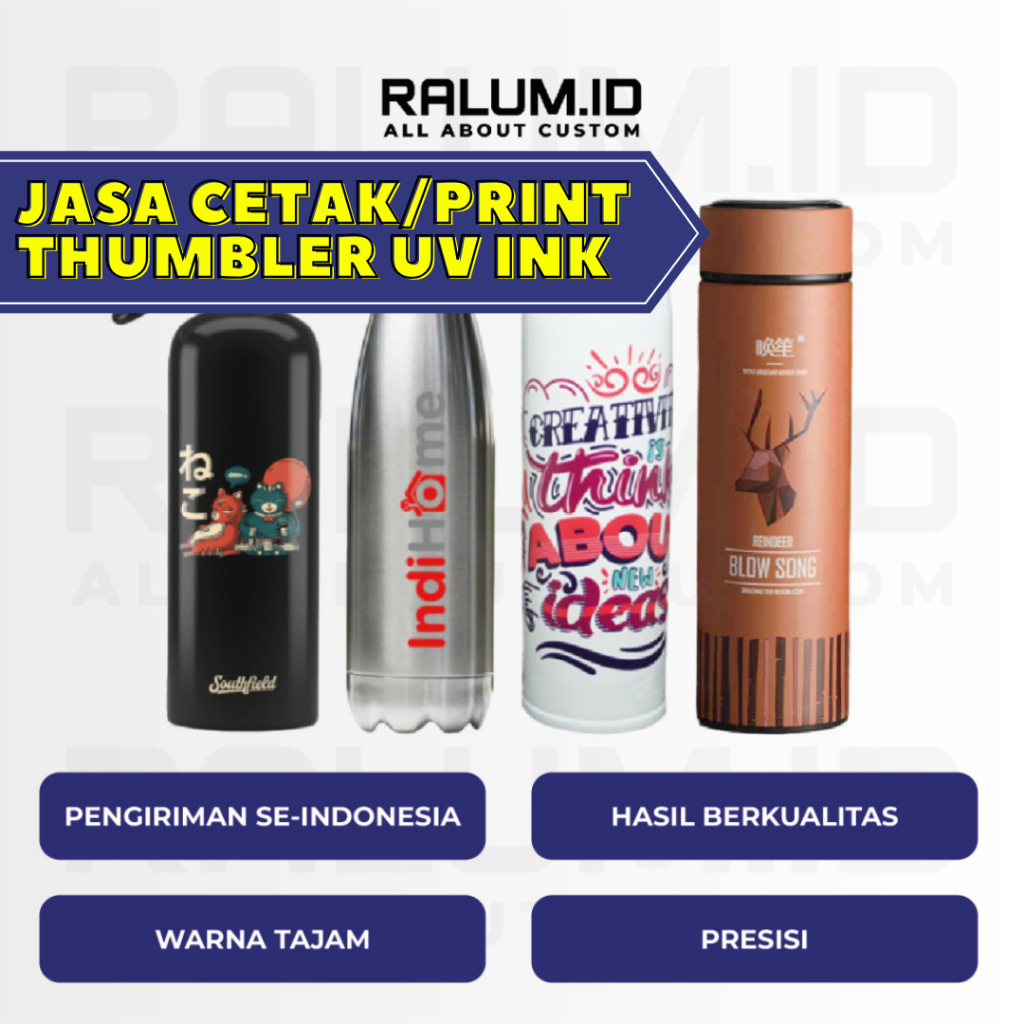 JASA CETAK / PRINT TUMBLER CUSTOM DESAIN BEBAS PRINT UV INK