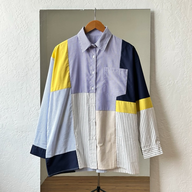 CALIE SHIRT - KEMEJA SALUR OVERSIZE - KEMEJA STRIPE COTTON
