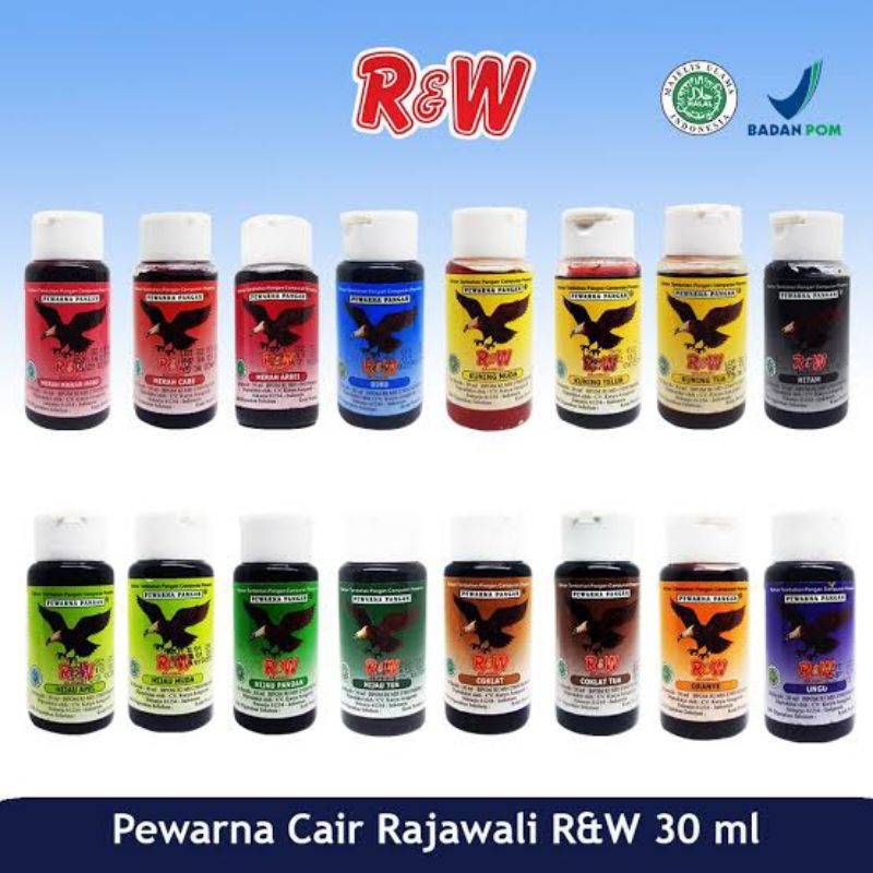 

Pewarna Cair Rajawali R&W Kemasan Botol 30 ml