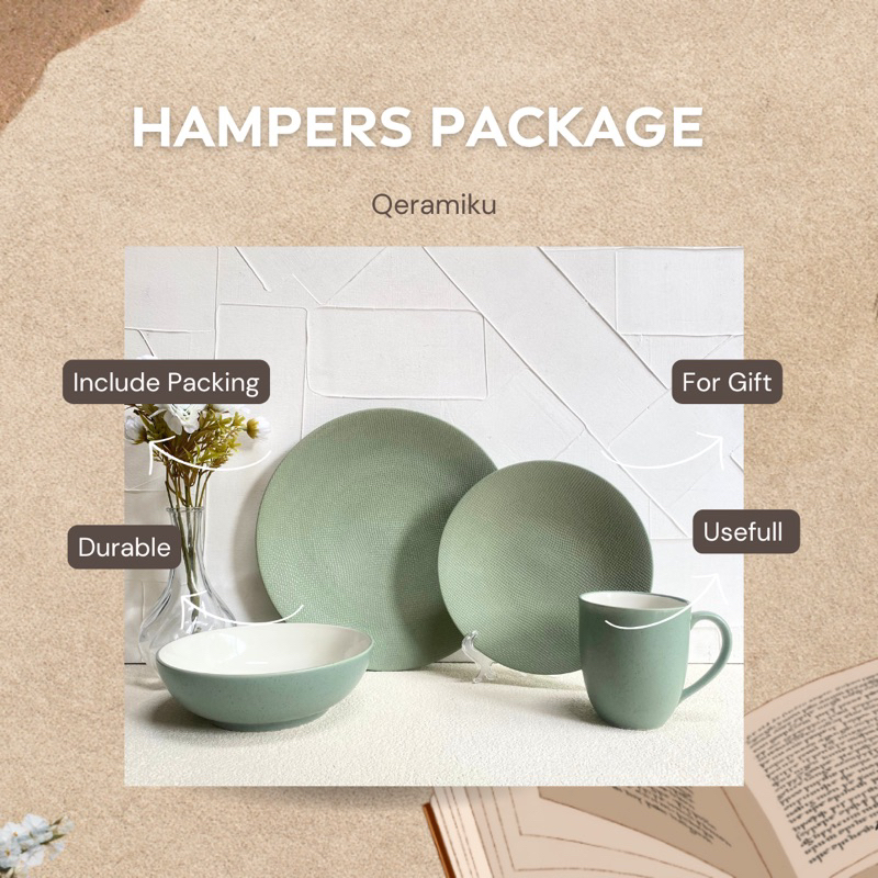 Paket Hampers Set Piring Keramik Dinner Set Piring Keramik Aestethic