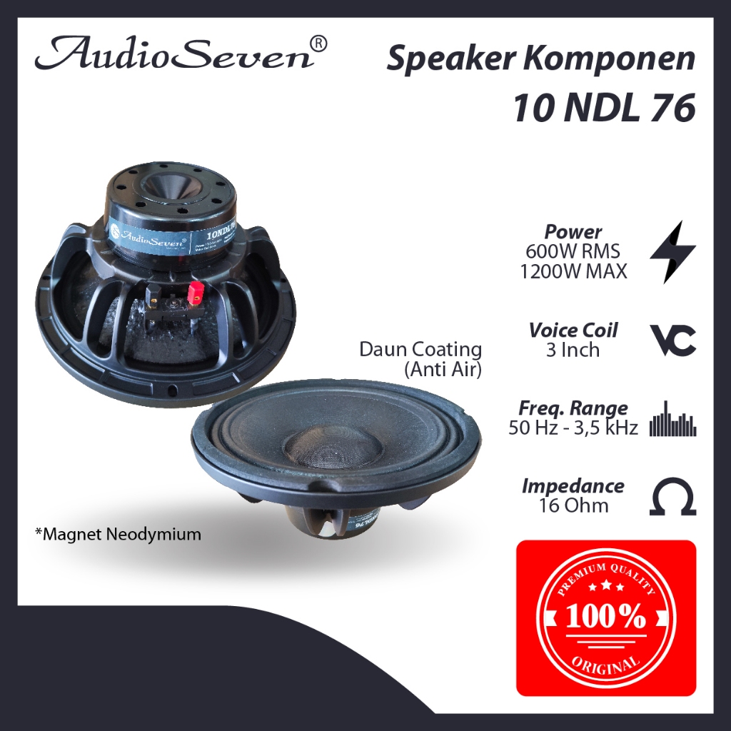 Speaker Komponen Linearray Audio Seven Neodymium 10 NDL 76 Original High Quality