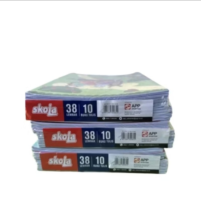 

BH01 Buku Tulis 38 lembar Skola (1 pack 10 buku)