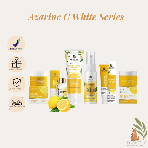 Azarine C White Series Wajah & Tubuh  | Cleanser, Eye Serum, Day cream, Essence, Moisturizer | Pence