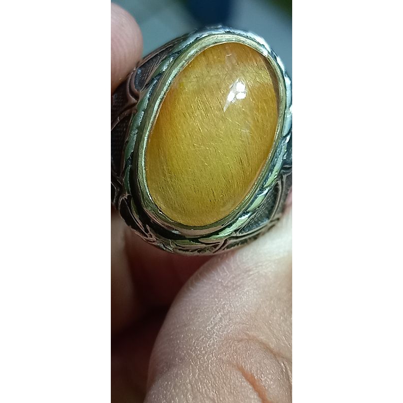 BATU AKIK KECUBUNG CENDANA SERAT EMAS