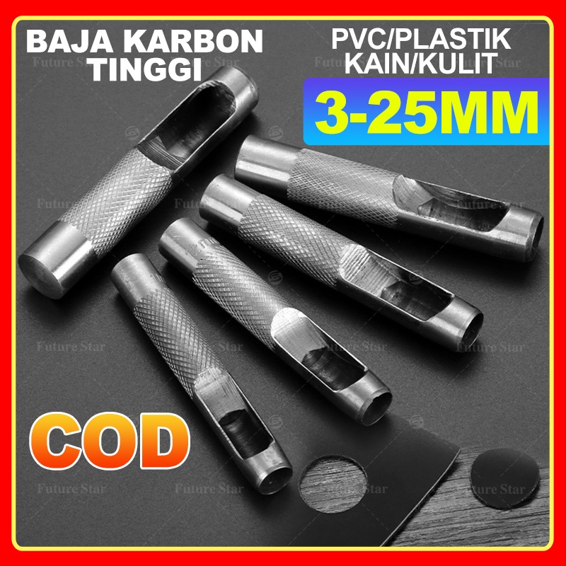 

Alat Pelubang Pembolong Ketok Kulit Sabuk Leather Hollow Punch Paku Plong Lubang DIY Hole Punch Untuk Kerajinan Ban Pinggang 3MM 4MM 5MM 6MM 7MM 8MM 9MM 10MM 11MM 12MM 13MM 14MM 18MM 19MM