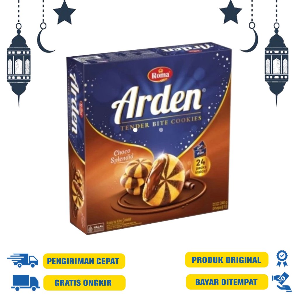 

Roma Arden Festive Bite Cookies 240gr (isi 24pack) Kukis Isi Krim Cokelat Biskuit Choco Splendid