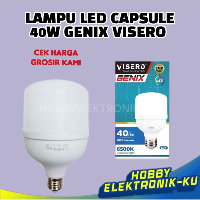 Lampu LED Visero Genix 40W, Putih Netral, E27, 806lm, Dimmable, IP20, Garansi 2 Tahun