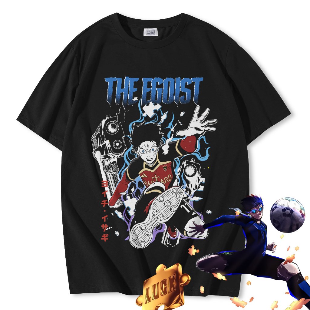 Kaos Blue Lock Isagi The Egoist Football Anime Character Husbu Soccer Japan Player Flow Otaku Unisex