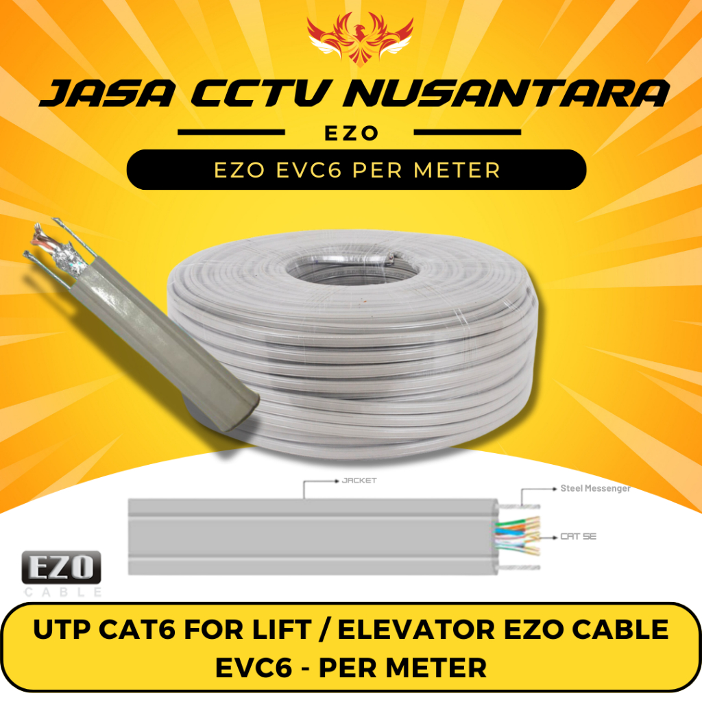 Kabel UTP Cat6 for Lift Elevator - EZO EVC6 UTP Cable Lift