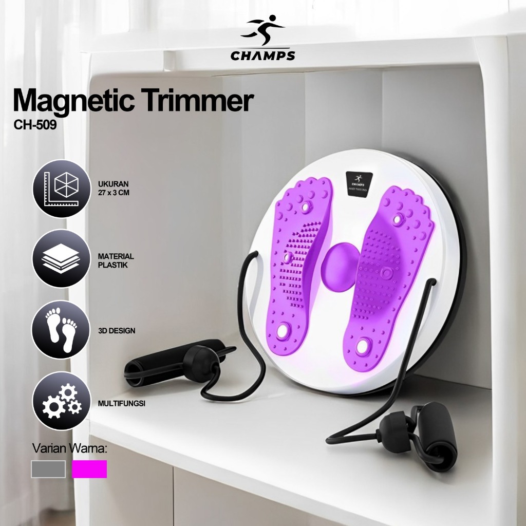CHAMPS Magnetic Trimmer Body Plate (Alat Putar Pinggang) Tummy Twister Twisting