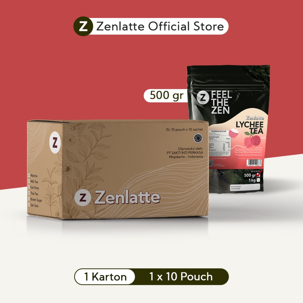 

Zenlatte Lychee Tea Bag 500gr & 1kg - 1 karton | Lychee Tea Powder | Bubuk Lychee Tea