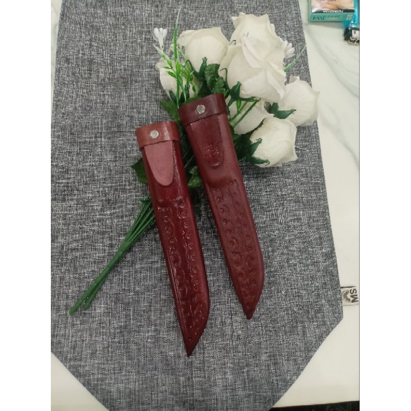 sarung pisau kulit asli untuk pisau bilah 15-16cm