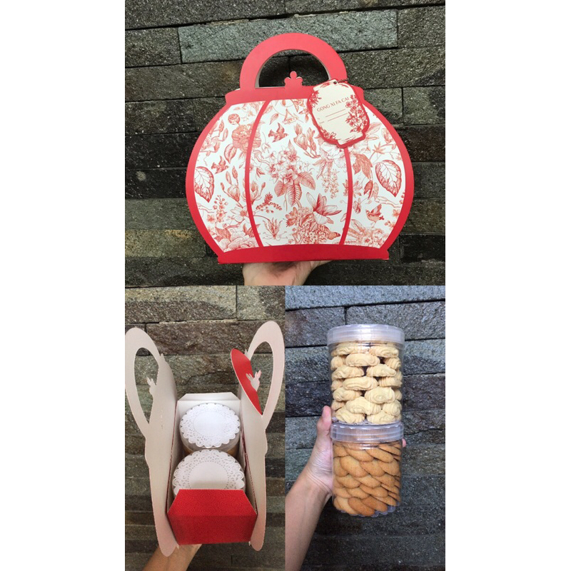 

hampers imlek kue kering dus tas merah