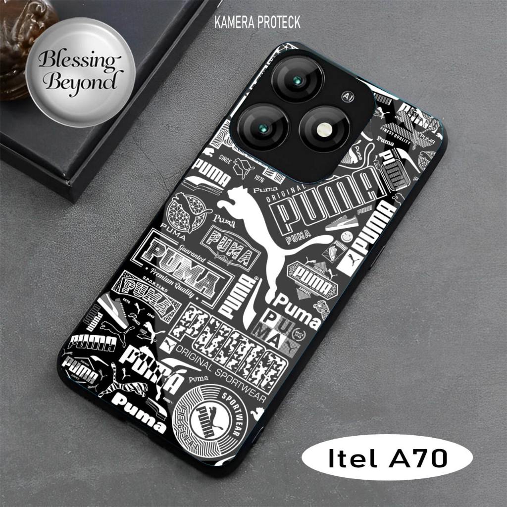 [BSC-104] Softcase Glass Kaca Akrilik Itel A70 - Kesing Itel A70 - Case Handphone Itel A70 - Case It