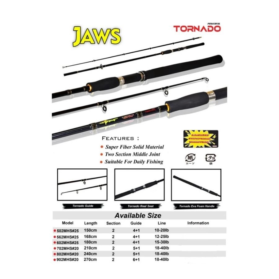 JORAN SPINNING TORNADO JAWS - FIBER SOLID - KAKU DAN KUAT