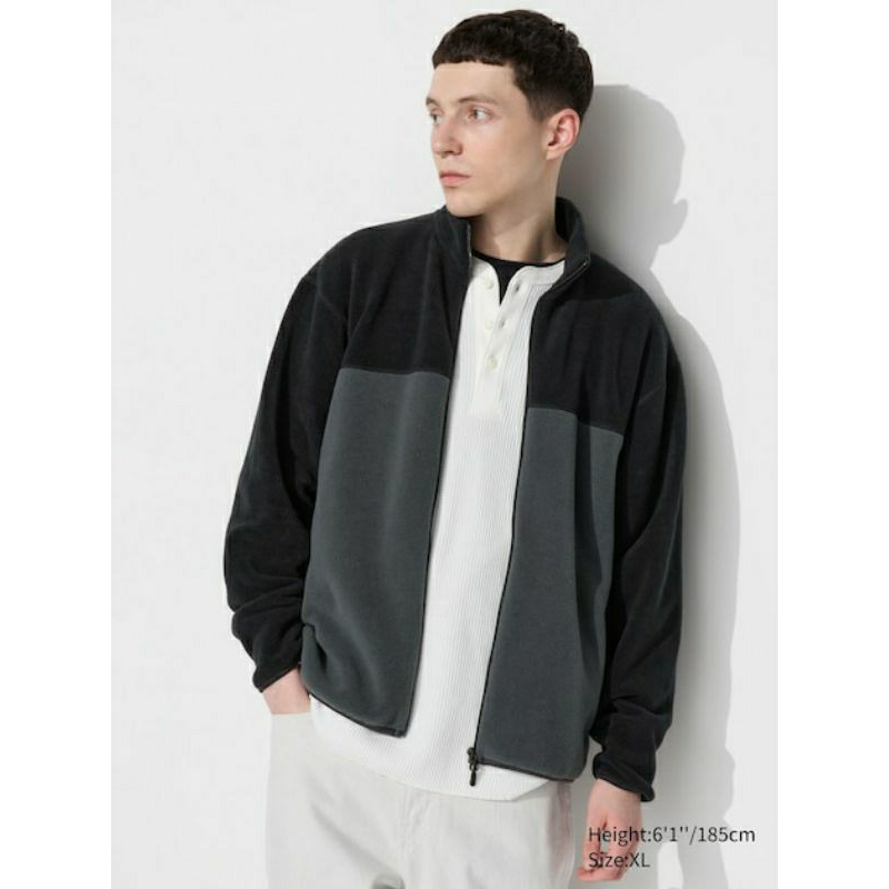 Jaket Fleece Uniqlo Cowok Original
