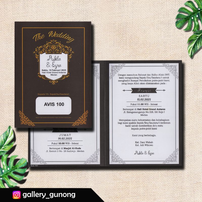 Kartu Undangan Avis 100