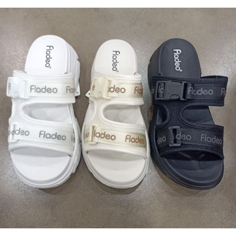 Sandal Wedges Wanita Karet Ringan merk FLADEO