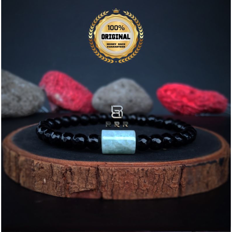 RRR Gelang Tasbih Kecil 33 ASLI  Batu hitam x Giok burma beads