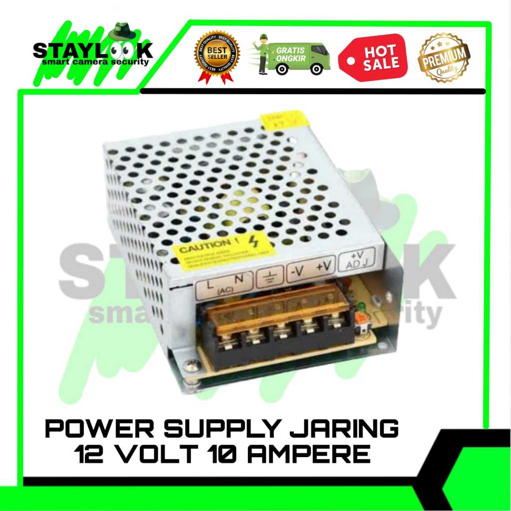 power supply 12v10a jaring buat kamera cctv led 120w