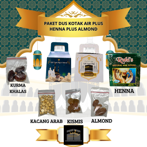 

oleh-oleh umroh haji plus henna plus almond dus kotak air