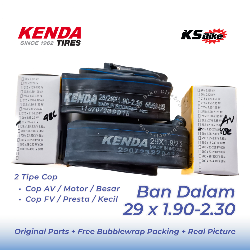 Ban Dalam Sepeda 29 x 1.90 1.95 2.00 2.10 2.125 2.20 2.25 2.30 2.35 Kenda Strummer AV FV Presta Jaru