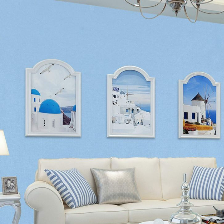 WALLPAPER STIKER DINDING POLOS BIRU MUDA