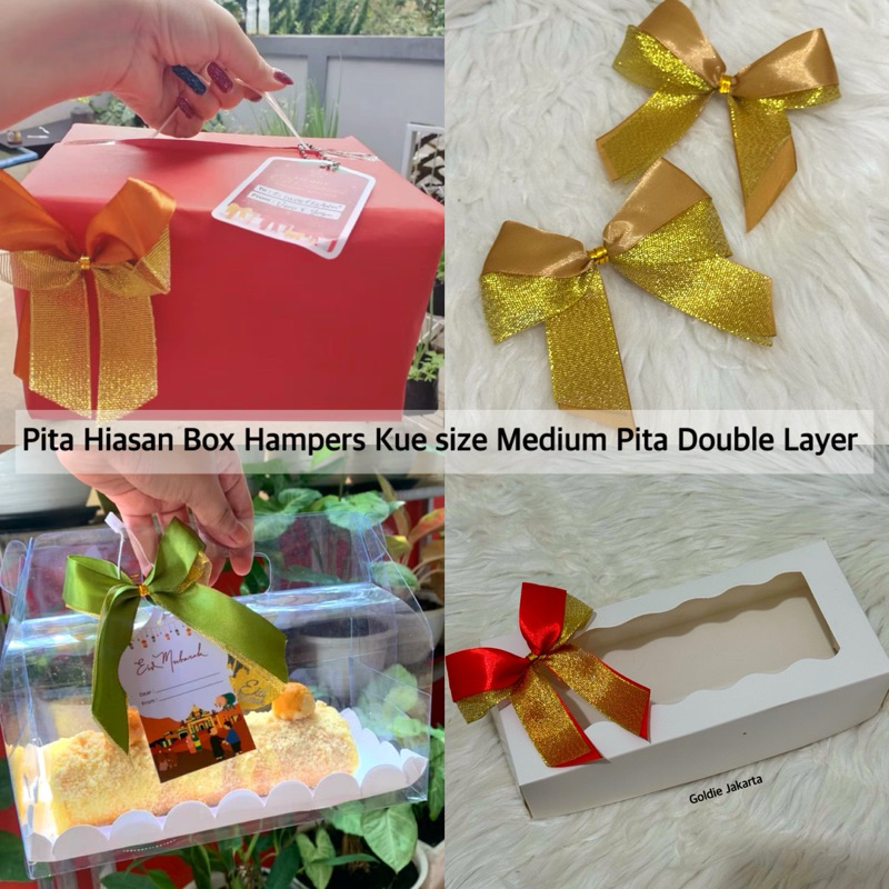 

Pita Kotak Hampers Siap Tempel Ready Stock size Medium Double Layer Pita Kotak Kue Pita Hampers