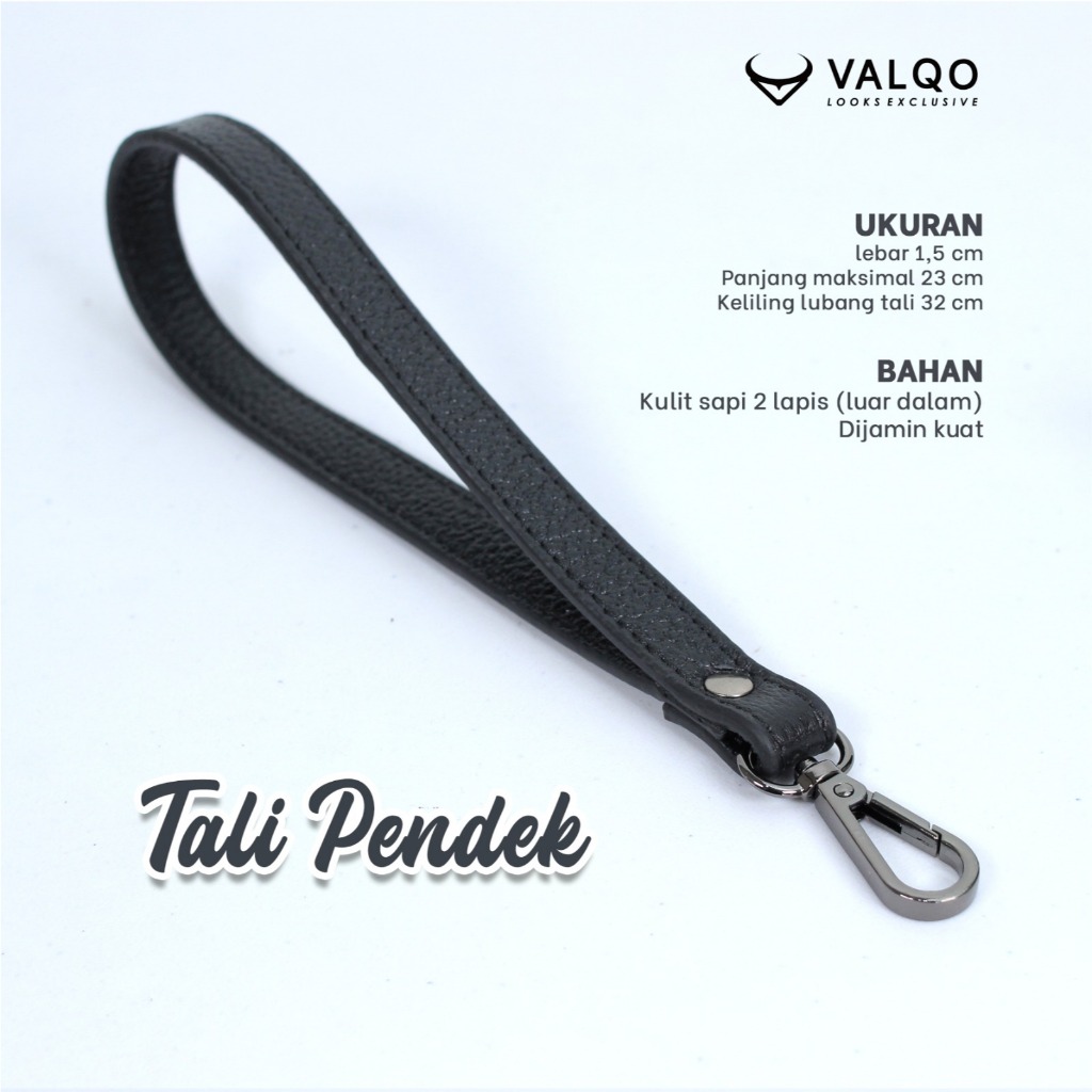 VALQO Tali Pendek kulit Sapi Strap Pendek Tali Tas Clutch handbag Tas Wanita Pria