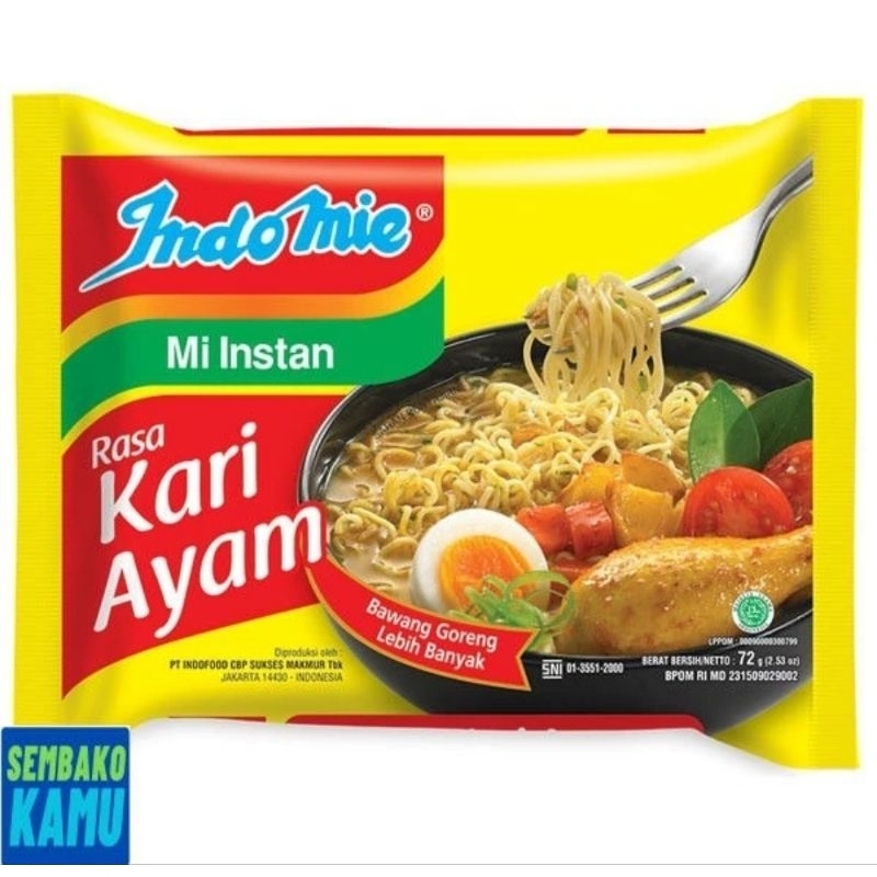 

Indomie Mie Kuah Kari Ayam 72 Gr