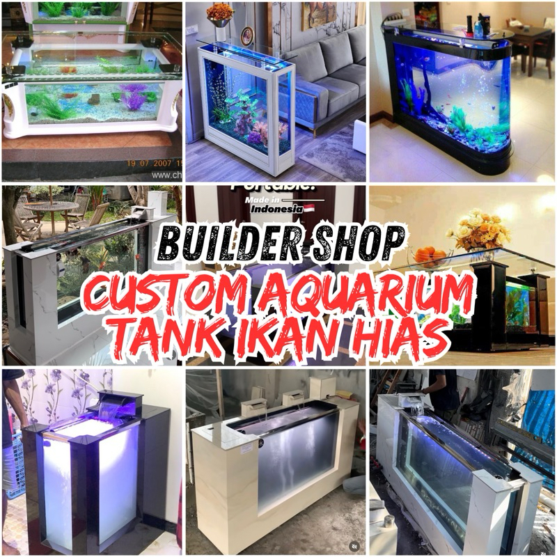 AQUARIUM/TANK IKAN HIAS PAGAR,BUFFET TV,PARTISI,MEJA DLL (PORTABLE)