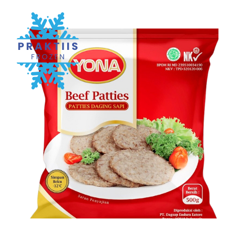 

BEEF PATTIES YONA 500GR ISI 10 BURGER DAGING SAPI