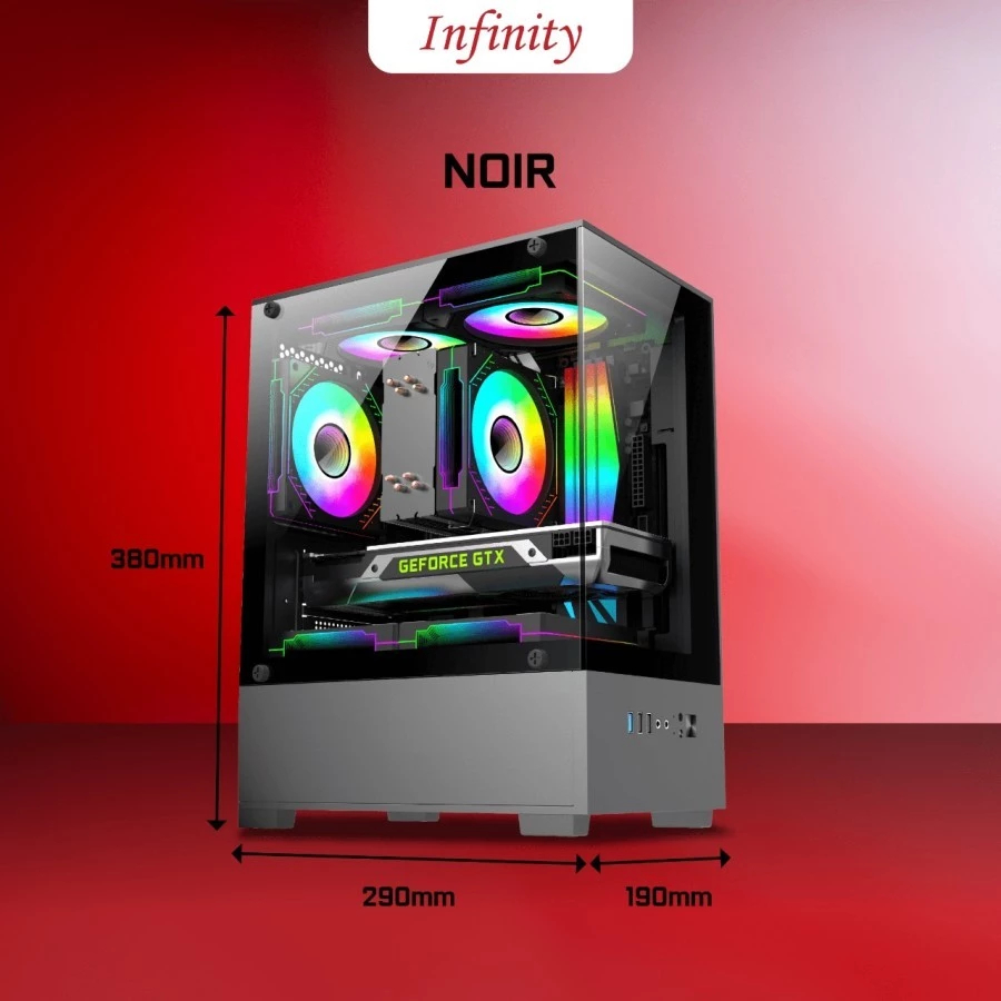 Casing Infinity Noir - MATX - INCLUDE 3 FAN RGB