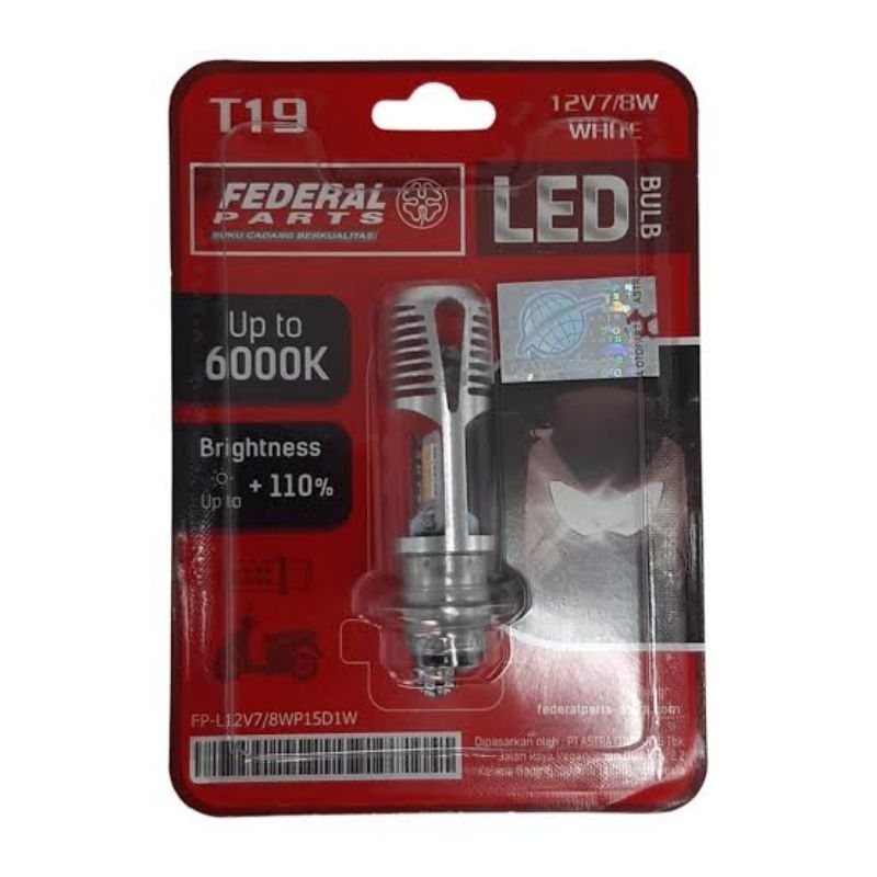 Lampu Utama LED T19 Federal 7/8 Watt Semua Motor Bebek Matic