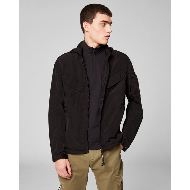 CP Company Chrome Hooded Overshirt Nylon Olive Black