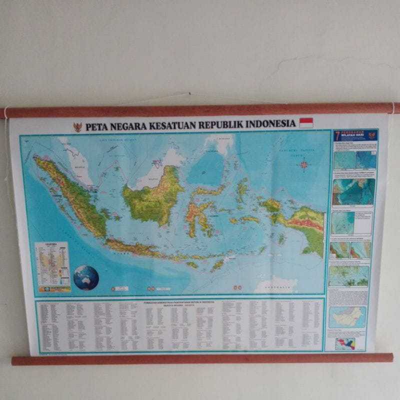 

Peta Bingkai NKRI / Indonesia Ukuran Sedang Edisi Terbaru 38 Provinsi Ukuran 125 x 85 cm