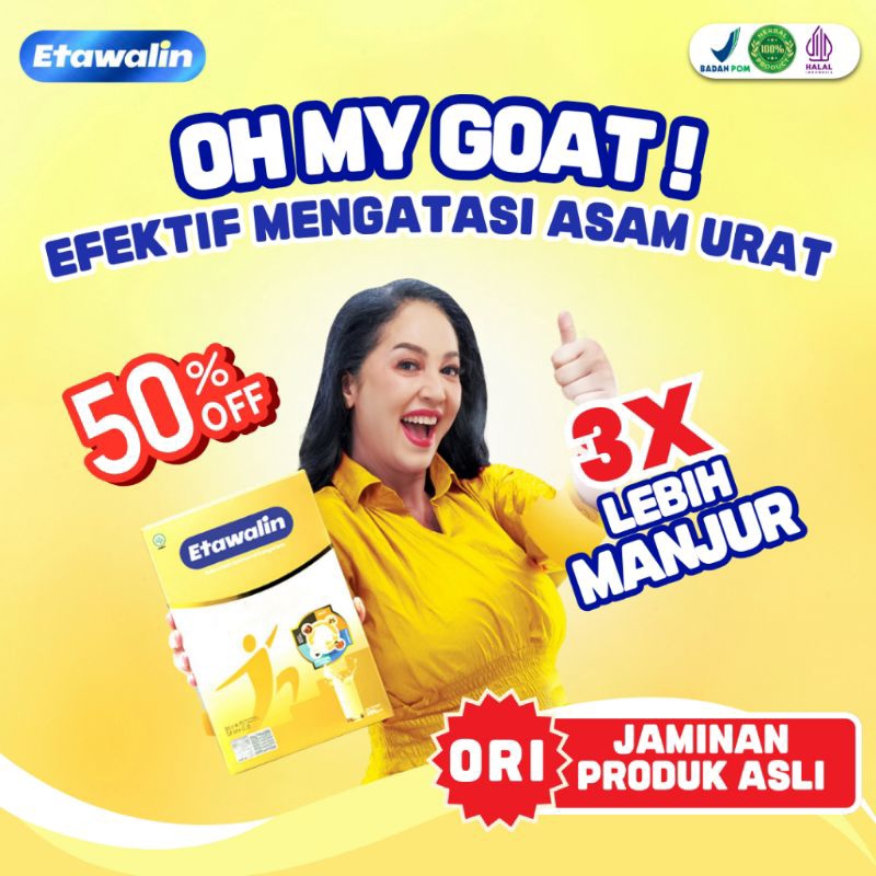 

PROMO !!! Dijamin ASLI | Etawalin - Susu Kambing Alami Mengatasi Asam Urat Nyeri Sendi Dan Tulang Original 1