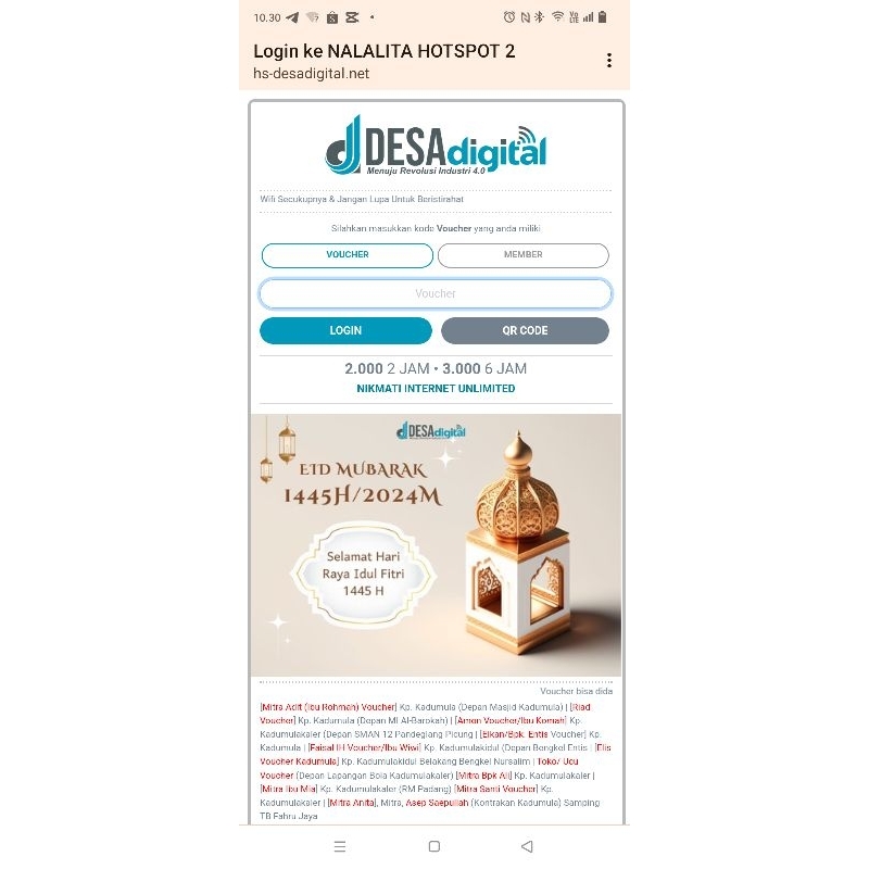 Login page hotspot voucher