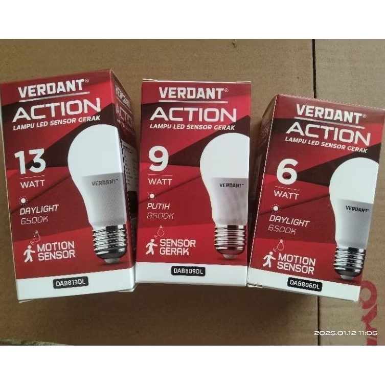 VERDANT Lampu Sensor Gerak / Motion Sensor 6W 9W 13W / Lampu LED Sensor Gerak 6 Watt 9 Watt 13 Watt 