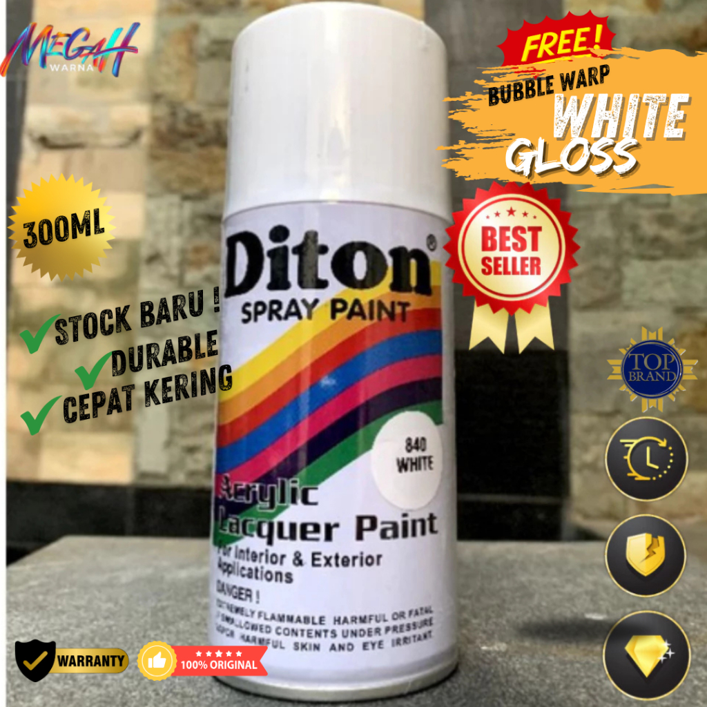 Cat Pilox DITON White 840 300cc warna putih solid pilok pylox sepeda
