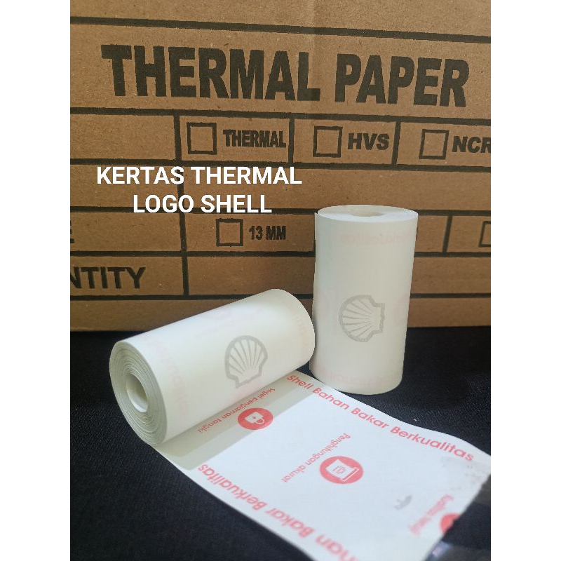 

( 10 ROLL ) KERTAS THERMAL LOGO SHELL 57X30 58X29MM