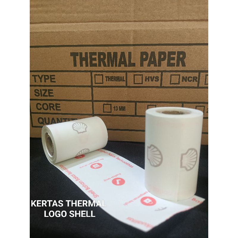

( 10 ROLL ) KERTAS THERMAL LOGO SHELL 57X40 57X38