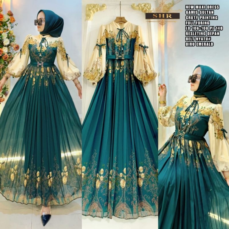 New maxi dress gamis sultan by SHR ceruty