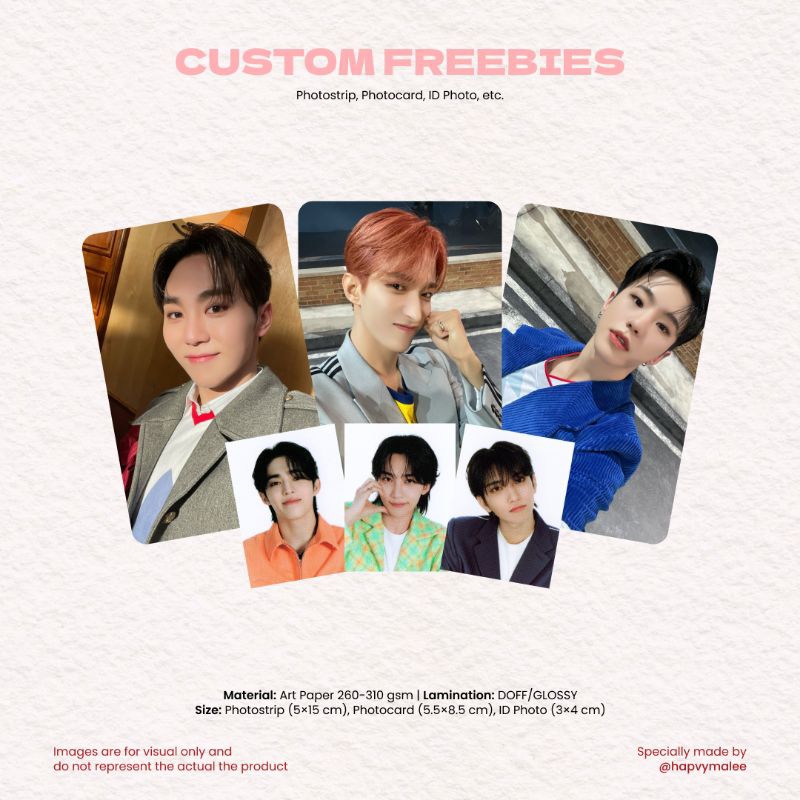 Custom Print Photocard Freebies PC 2 Sisi Laminasi GLOSSY/DOFF Tebal (AP260-310 gsm)