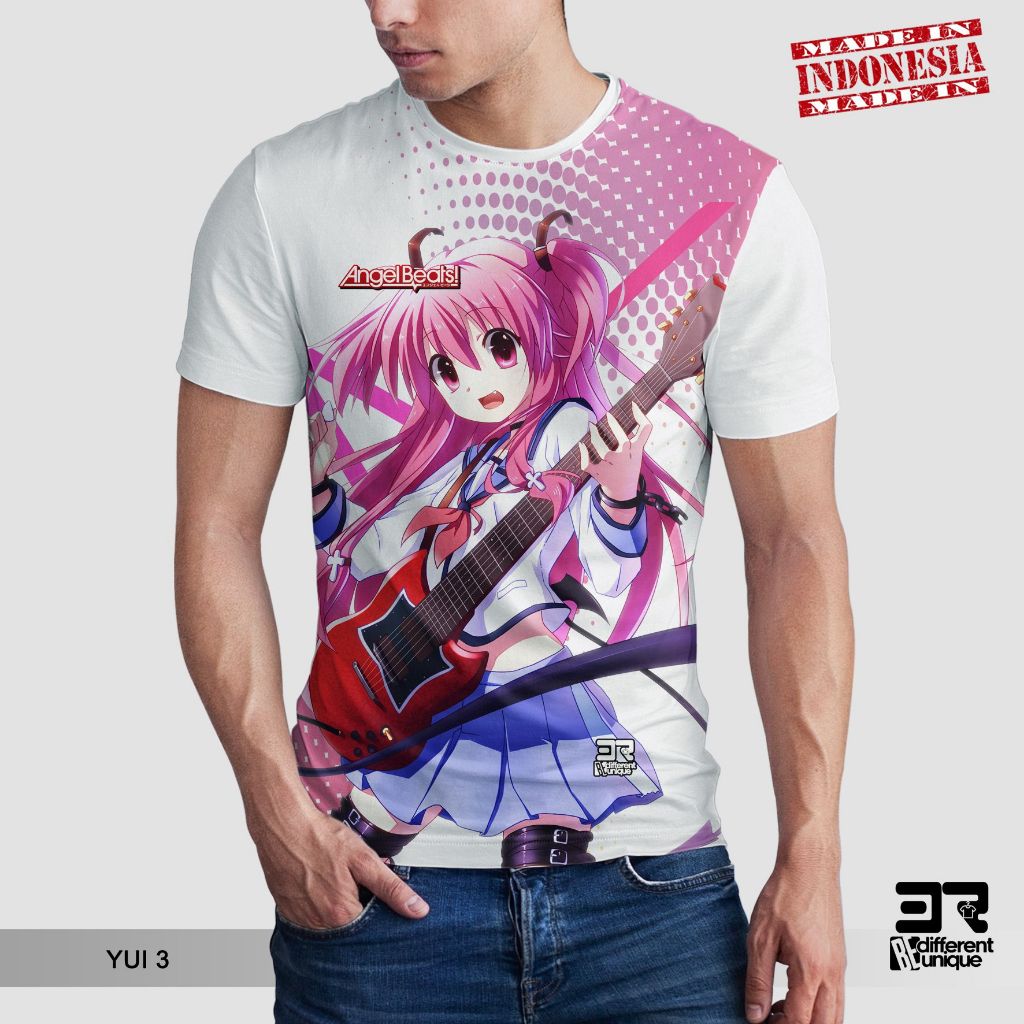 KAOS DISTRO PRINTING GAMBAR ANGEL BEATS  - YUI 3 / BAJU ANIME / KAOS ANAK / KAOS JUMBO