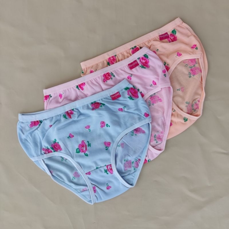 Paket hemat 3 PCS CD Wanita (Ukuran L - XXL) Celana dalam Motif Bunga