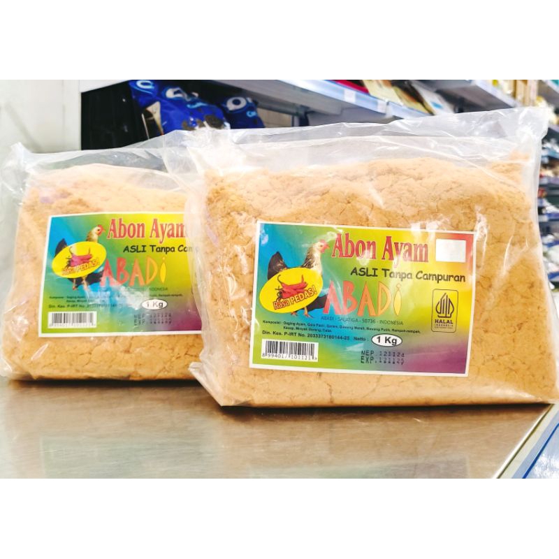 

Abadi Abon Ayam Original 1kg/Abon ayam tanpa campuran/Abon Ayam Premium/Abadi Abon Pedas Manis/Abon Ayam Original