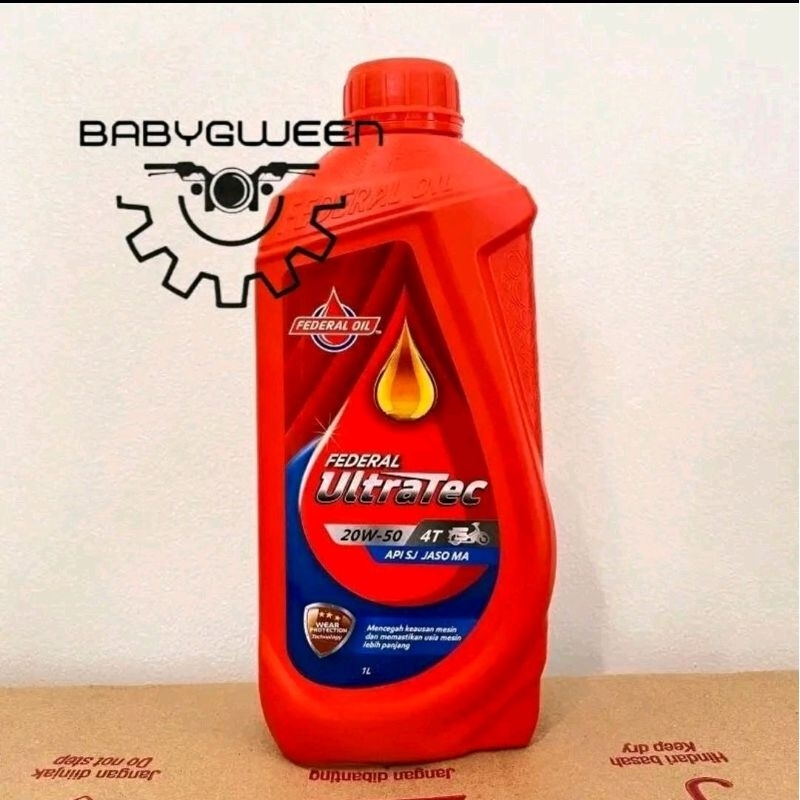 1 BOTOL OLI MOTOR FEDERAL ULTRATEC 4T 20W-40 800ML FEDERAL ULTRATEC OIL 0.8-kendaraan mesin