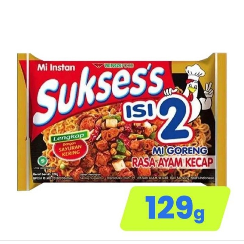 

MIE SUKSES ISI 2 PAKET 5PCS /RENDANG AYAM KREMES AYAM KECAP 133G